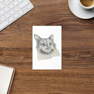 Cartão comemorativo com gato malhado originalmente desenhado