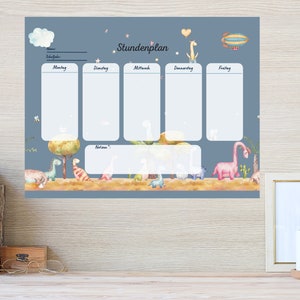 German printable lesson plan for kids - Stundenplan dreamy animals