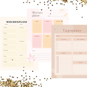 German printable weekly and daily planner set (3)