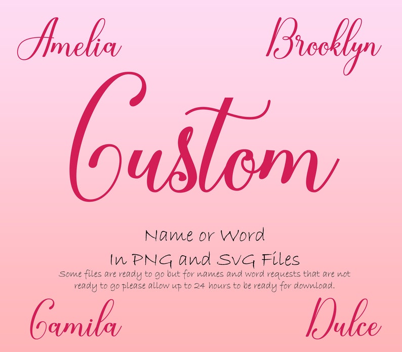 Custom Name Word PNG SVG Files Digital Download Ackerly Font Etsy