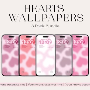 Heart + Aura Phone Wallpapers – Soft Girl Glow Aesthetic Bundle | iPhone 15 14 13 Pro & Android | Instant Digital Download, Coquette Glow