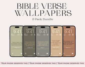 Faith iPhone Wallpaper Set: Bible Verse Christian Lock Screens (Digital instant Download)