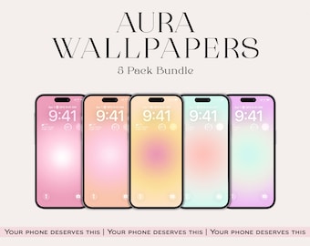 Aura Phone Wallpaper: Girly Gradient Designs (Digital Download)