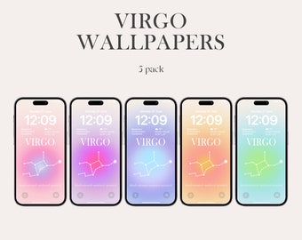 Vierge, zodiaque, aura, papier peint pour téléphone, art astrologique (téléchargement numérique)