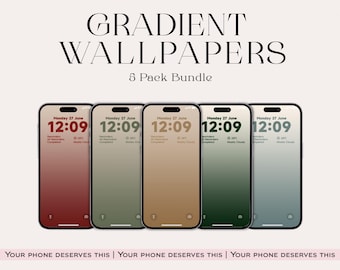 Neutral Gradient iPhone Wallpaper – Earth Tones, 5 Pack (Digital Download)