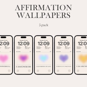 Affirmation iPhone wallpapers, gradient wallpapers, iOS 16, Aesthetic Wallpaper, iPhone 15 pro max, lockscreen, minimal hearts, abstract