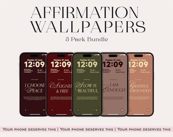 Sfondi per telefono con affermazioni / Sfondi minimalisti per iPhone e Android (download digitale)