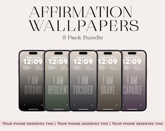 Fond d'écran motivant pour téléphone : affirmations positives, iOS 17 (téléchargement numérique)