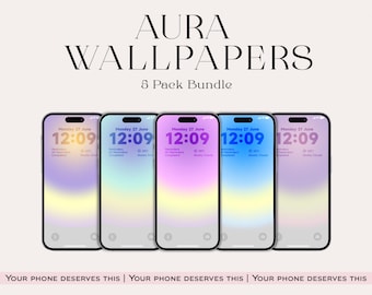 Pack de papiers peints Aura Energy pour téléphone : art spirituel abstrait (téléchargement numérique