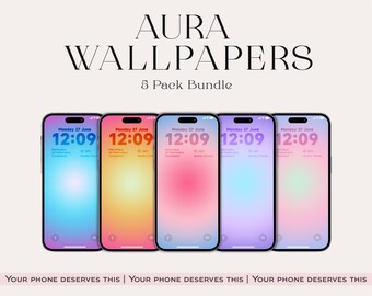Aura Energy Phone Wallpaper Pack: Abstract Spiritual Art (Digital Download