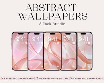 Papier peint abstrait Aura pour téléphone, pâle (téléchargement numérique)