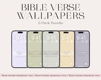 Christelijke iPhone-achtergrondbundel: vergrendelschermen bijbelteksten (digitale download)