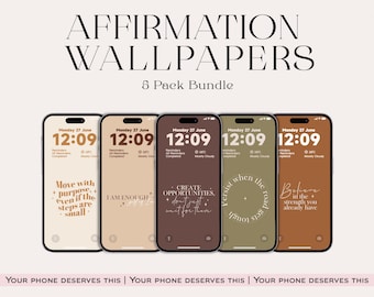 Papier peint Affirmation : citations positives haute résolution pour iPhone et Android (téléchargement numérique)