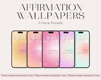 Affirmation Phone Background Pack | Motivational Set Instant download