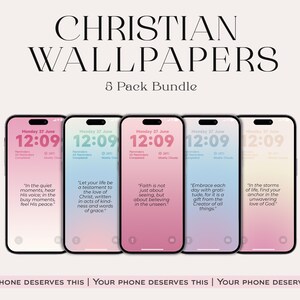 Bible Verse Phone Wallpaper - Christian Aesthetic Gradient Background - Scripture iPhone Android Lock Screen Digital Download - soft glow