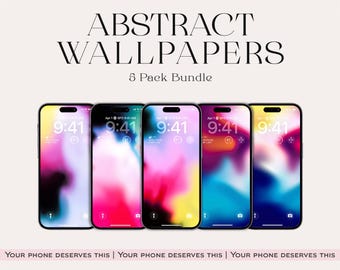 Abstract iPhone Wallpaper Bundle, Colorful Gradient Lock Screen, Gradient Phone Wallpapers Set, iOS 27