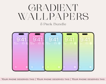Gradient Phone Wallpaper Pack: Vibrant Abstract Backgrounds (Digital Download
