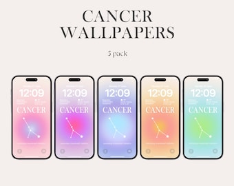 Cancer Zodiac Aura Phone Wallpaper, Astrology Lockscreen (Digital Download)