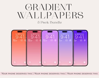 Ensemble de papiers peints pour iPhone Rainbow Aura : affirmations spirituelles (téléchargement numérique)