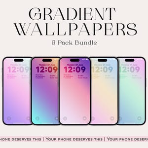 Fondo de pantalla para iPhone con aura degradada, pantalla de bloqueo abstracta para iOS (descarga digital)