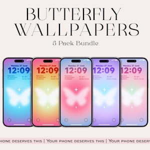 Butterfly Aura iPhone Wallpaper - Spiritual Glow Backgrounds (Digital Download)
