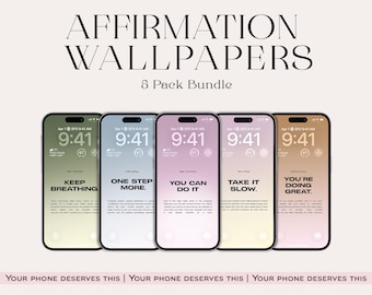 Affirmation Phone Background Pack | Motivational Set Instant download
