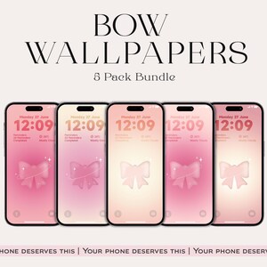 Telefoonachtergronden Girly Bow Aura: vrouwelijke gloed, flirtstijl (digitale download)