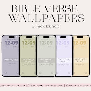 Christian iPhone Wallpaper Bundle: Bible Verse Scripture Lock Screens (Digital Download)