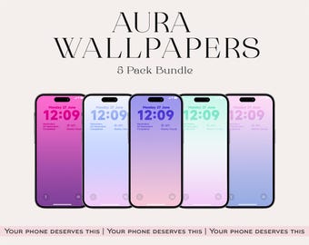 Aura iPhone Wallpaper: Gradient Abstract Lock Screen (Digital Download)