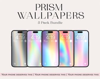 Prism Abstract iPhone Wallpaper: Gradient Aura Art (Digital instant Download)