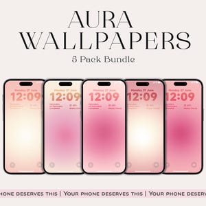 Pink Aura iPhone Wallpaper: Spiritual Glow Phone Backgrounds (Digital Download