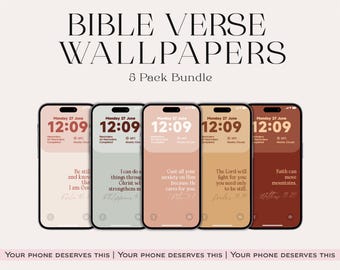 Bible Verse Phone Wallpaper: Christian Affirmations (Digital Download)