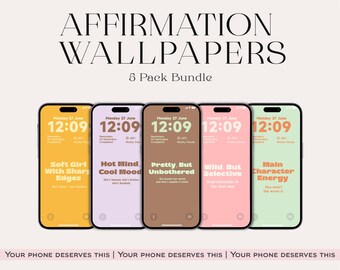 Fondo de pantalla de afirmación para iPhone, fondo con frase positiva (descarga digital)