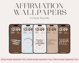 Affirmation Wallpaper : citations motivantes et arrière-plans de téléphone iOS (téléchargement numérique)