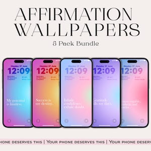 Aura Affirmation iPhone Hintergrundbild: Selbstliebe, Positive Zitate (Digitaler Download, iOS 17 kompatibel)
