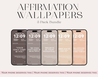 Motivational Phone Wallpaper Bundle: Affirmations, Bible Verses, Aura Art (Digital Download 4k JPGs)