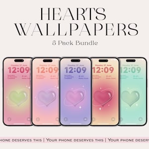 Crystal heart iPhone wallpapers, gradient wallpapers, iOS 16, Aesthetic Wallpaper, iPhone 15 pro max, lockscreen, minimal hearts, aura, y2k