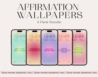 Affirmation de papier peint de téléphone, citation positive, art de l'aura (téléchargement numérique)