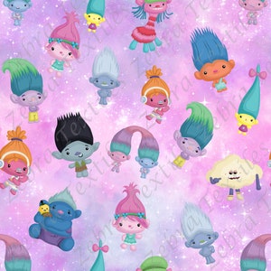 Troll fond brillant, seamless pattern, Motif sans couture, digital Papers, troll