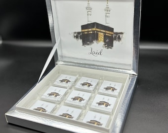 Personalisierbare Schokoladen Box für Umrah oder Hajj