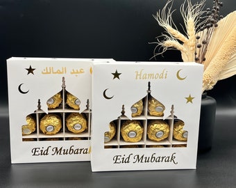 Gefüllte Schokoboxen für Eid / Bayram • gefüllte Eid Mubarak Geschenkboxen mit Rocher