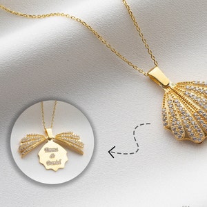 Personalized Shell Name Necklace ,925K Sterling Silver, Custom Name Necklace, Locket Name Necklace, Best Friend Gift for Her.