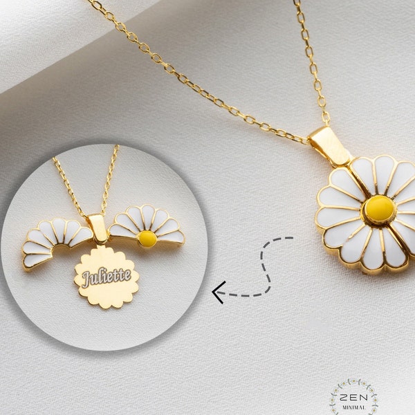 Gepersonaliseerde Daisy Naamketting ,925K Sterling Zilver, Aangepaste Naamketting, Medaillon Naamketting, Beste Vriend Cadeau Voor Haar.