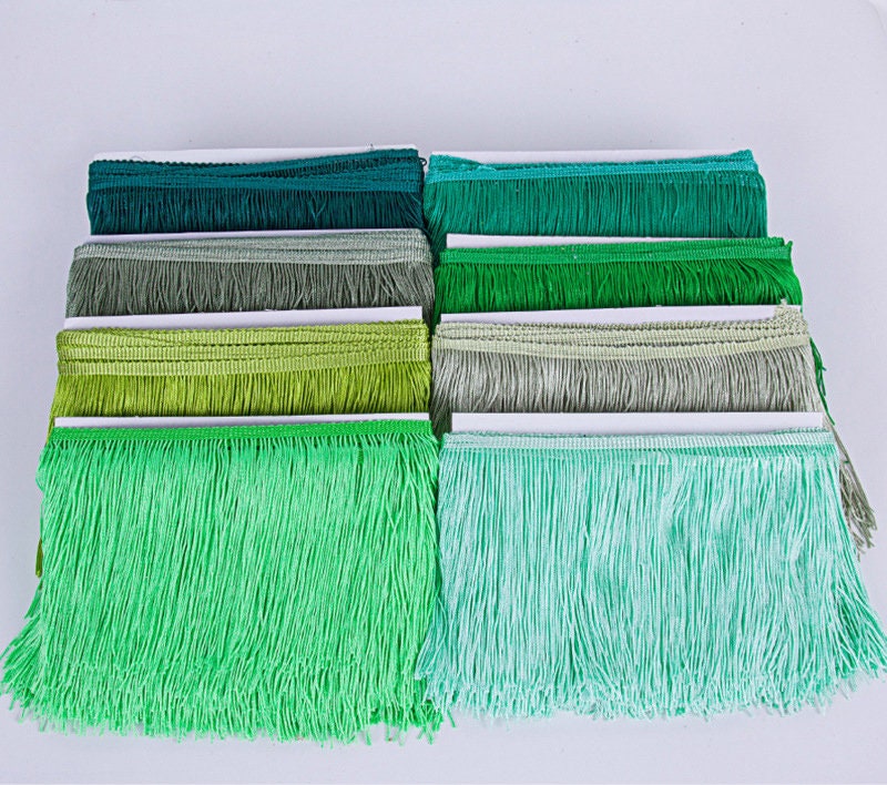 Green Mix Sari Silk Ribbon Strips Recycled Sari Silk Ribbon Strips