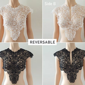 Floral Lace Crochet Embroidered Collar Neckline For Dress Motif Sewing Vintage Applique