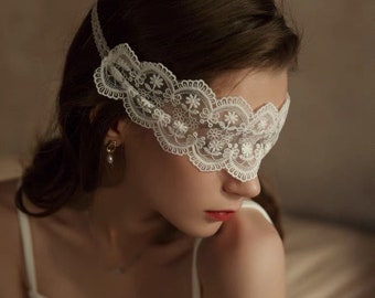 Maschera per gli occhi in pizzo bianco o nero Velo da ballo in maschera Halloween Addio al nubilato Addio al nubilato Maschera per occhi neri gotici da sposa