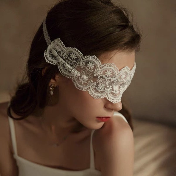 White or Black Lace Eye Mask Veil Masquerade Ball Halloween Hen Night Bachelorette Party Bridal Gothic Black Eye Mask