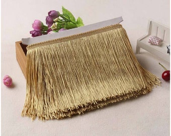 10cm 15cm 20cm 30cm Gold Tassel Fringe Trim Sewing Edging Craft Lampshade Gatsby Dress Dance Bag Home Decor