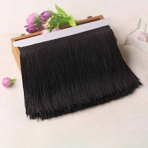 10cm 15cm 20cm 30cm 50cm 100cm Black Tassel Fringe Trim Sewing Edging Craft Lampshade Gatsby Dress Dance Bag Home Decor