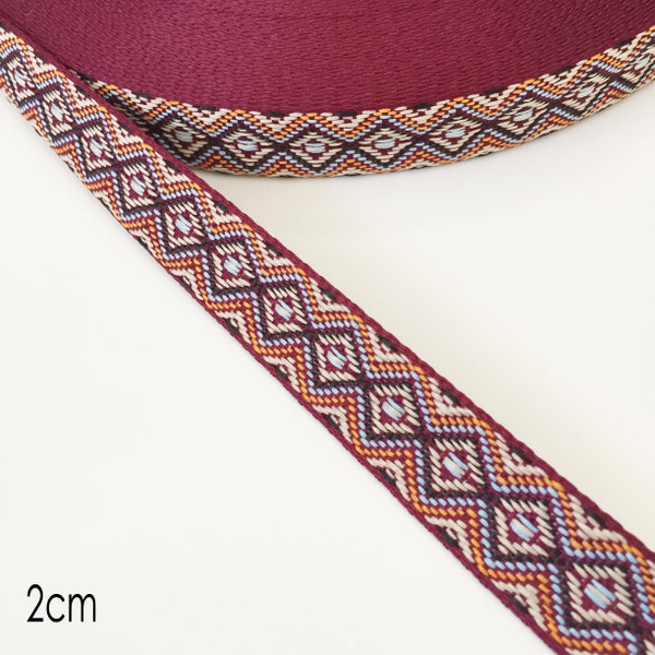 Jacquard Trim Braid or Embroidered Ribbon Craft Sewing Retro Boho Ethnic Scandi